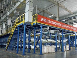 吉林化纖首條35K風(fēng)電專用大絲束碳化線一次開車成功